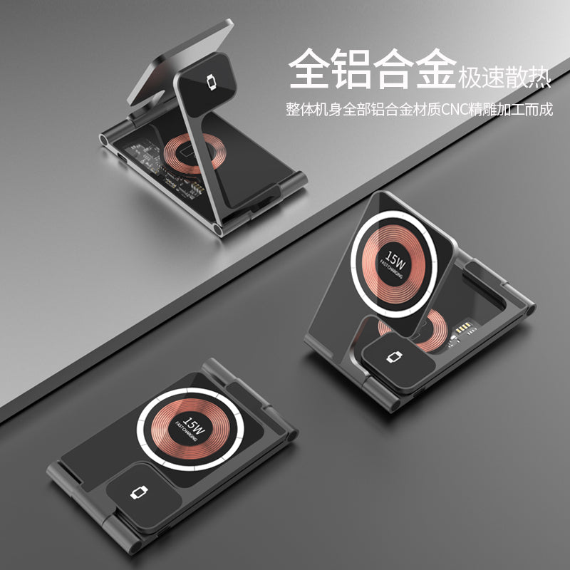 All-Metal Dual 15W Foldable Magnetic Wireless Charger