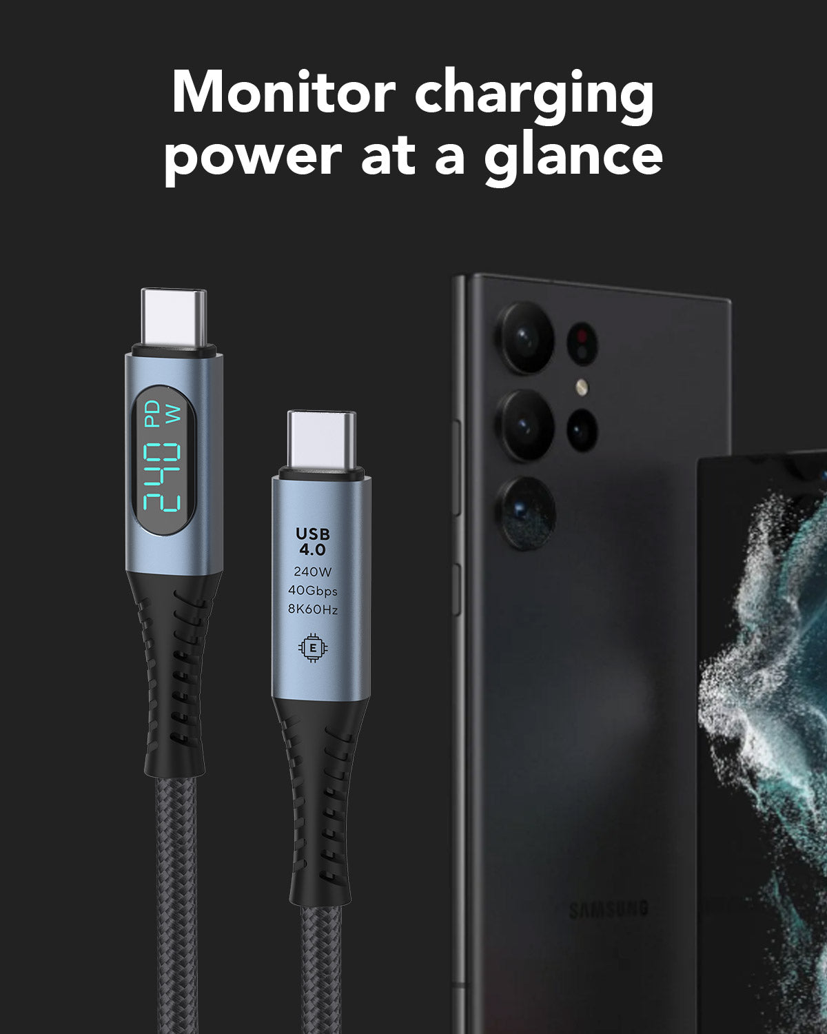 240W USB-C LED Display Cable