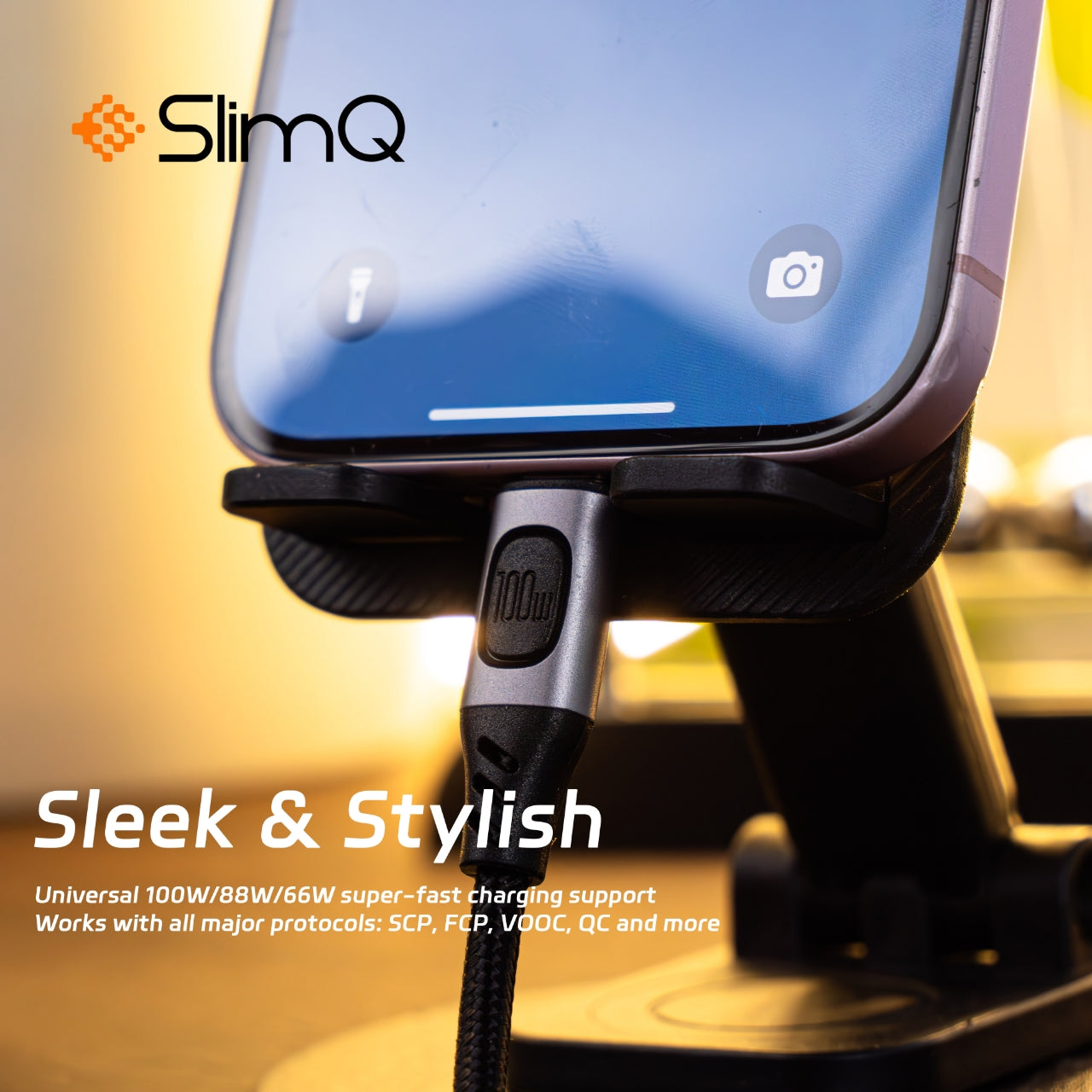 USB C 3ft 100w fast head charging cable