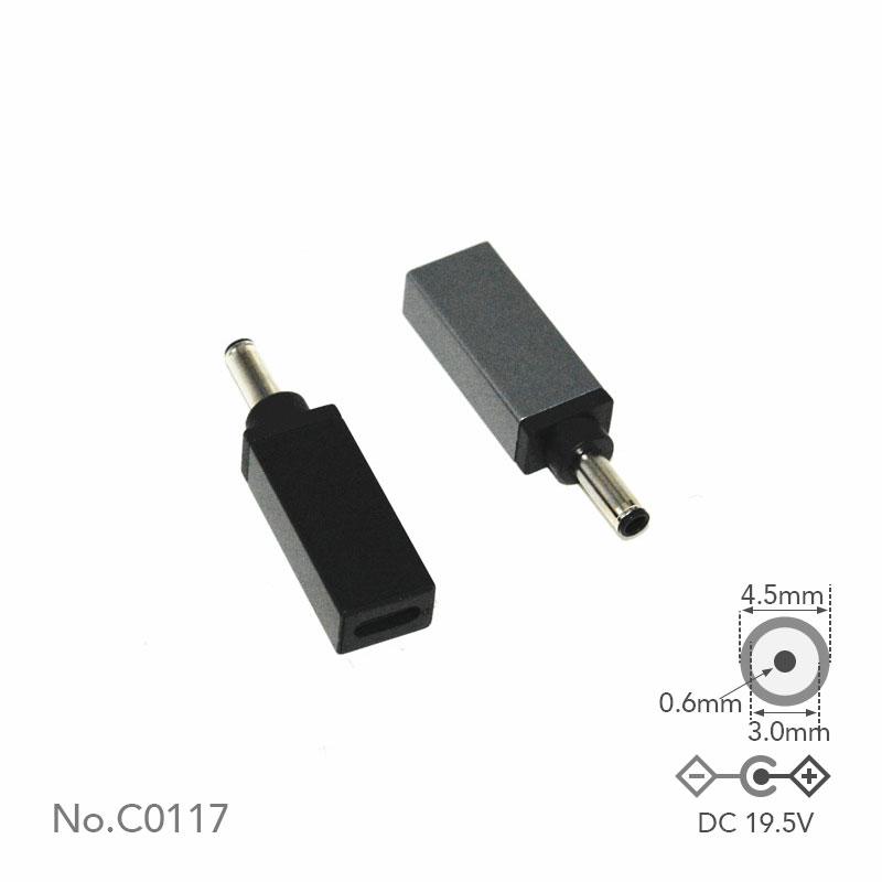 USB-C to DC Adapter DELL Tip F 4.5x3.0x0.6mm