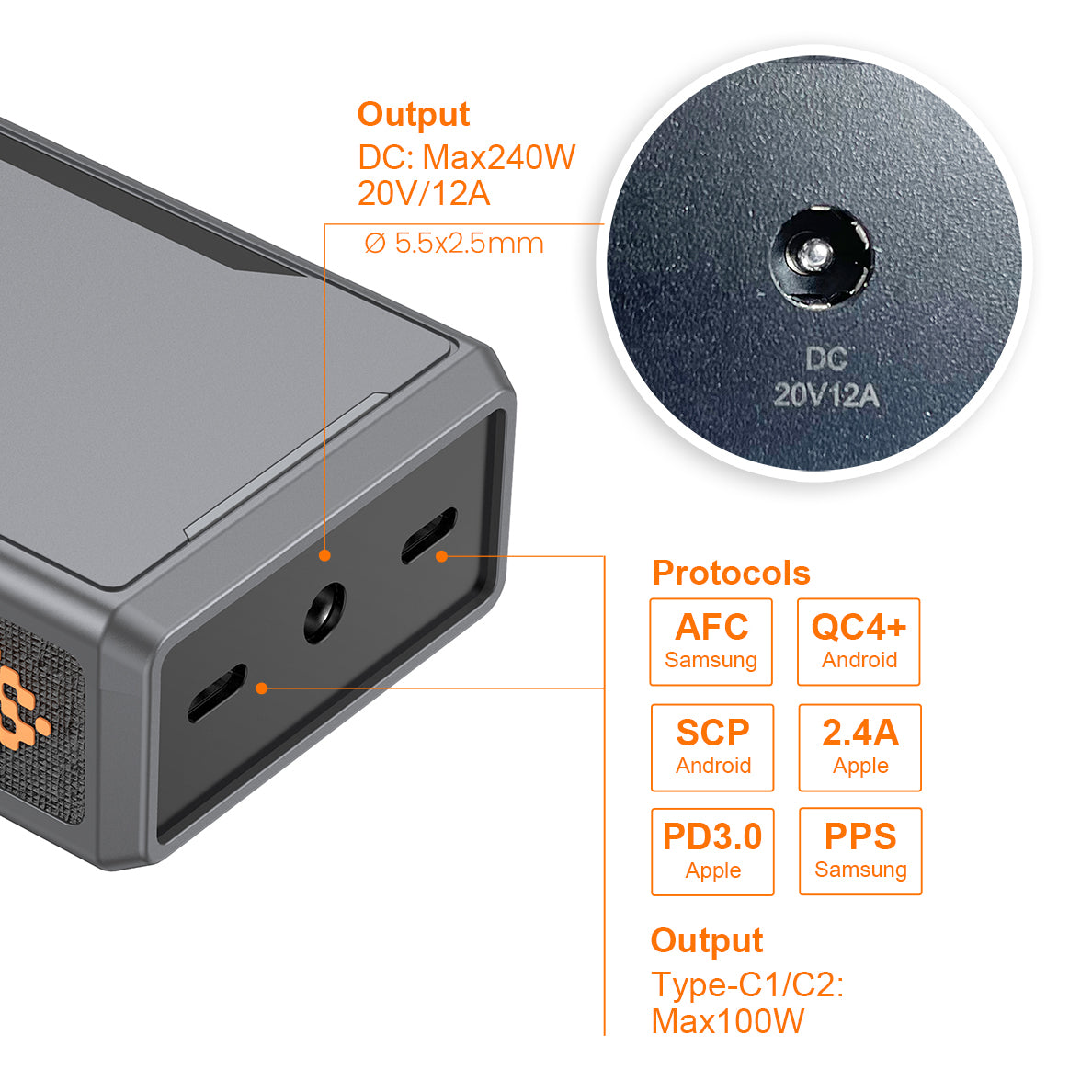 240W Gaming Laptop Charger
