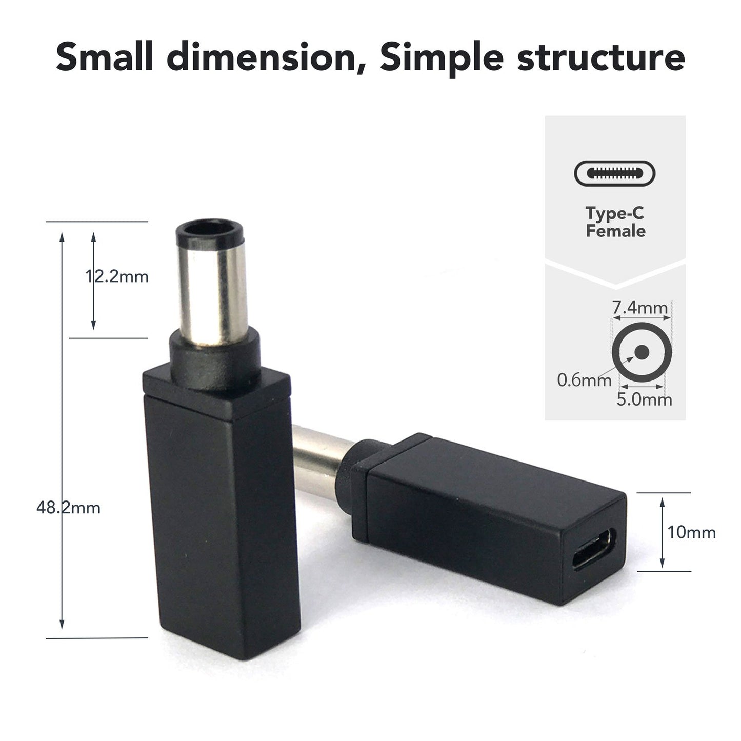 USB-C to DC Adapter HP Tip C 7.4x5.0x0.6mm